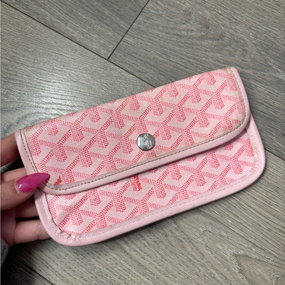 Authentic goyard logo Pink monogram Women's Clutch wallet